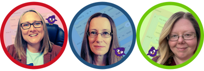 Headshots of the 3 co-founders of Flip Computing Ltd. Rebecca, Tracy, and Liz